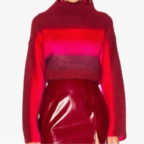 Rag & Bone, Alpaca Mohair and Wool Blend Funnel Neck Oversized Sweater - Picture 8 of 9